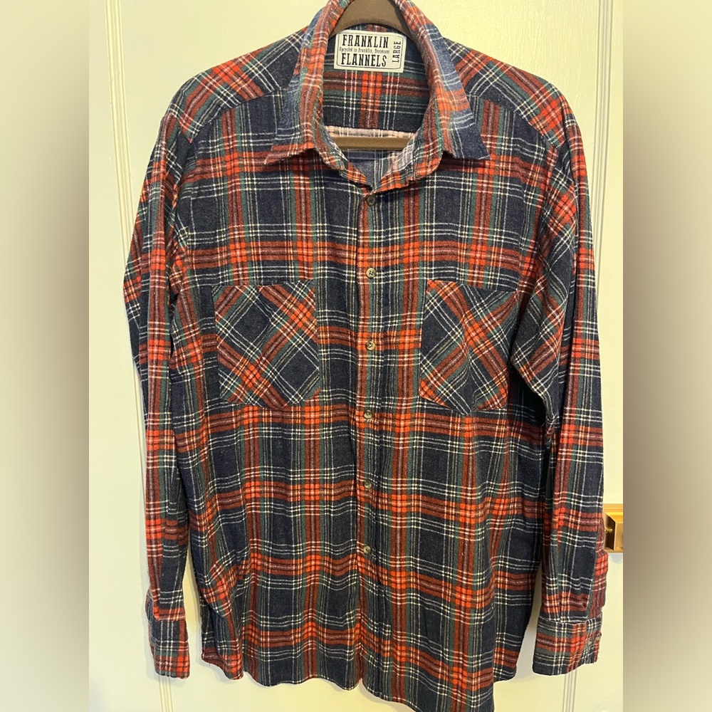 ⭐️FINAL SALE⭐️ Franklin Flannels size large red blue plaid
